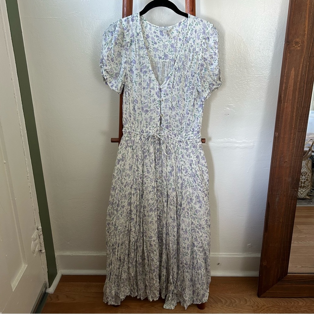 Lucky Brand Blue Gray Tiered Maxi Sundress
